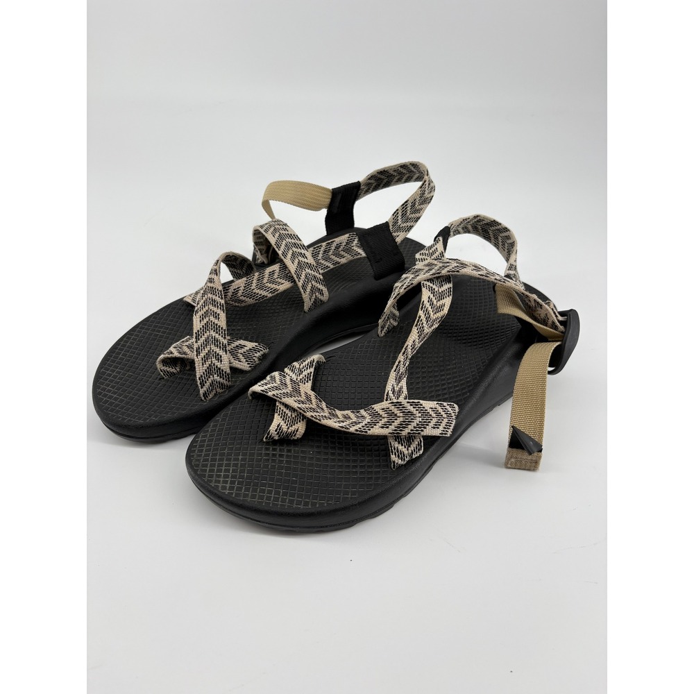 Chaco Z Cloud 2 Sandals Womens 10 Black Tan Geometric Strappy Toe Loop Hiking
